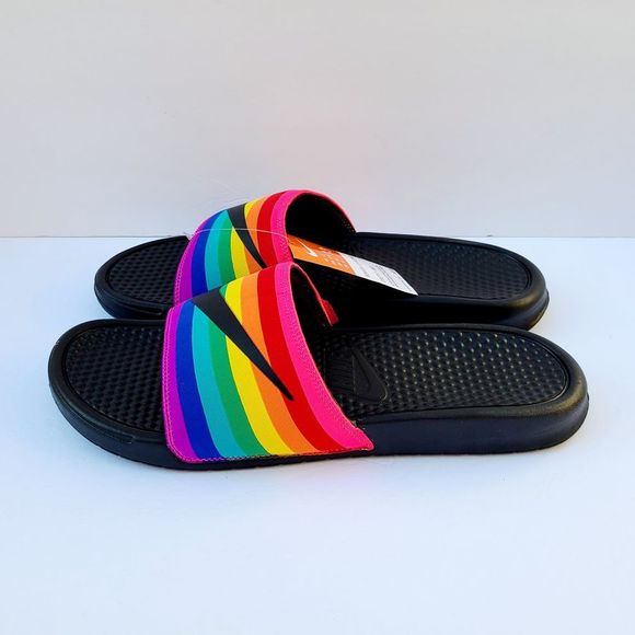nike benassi rainbow